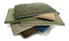 stack of green carpeting